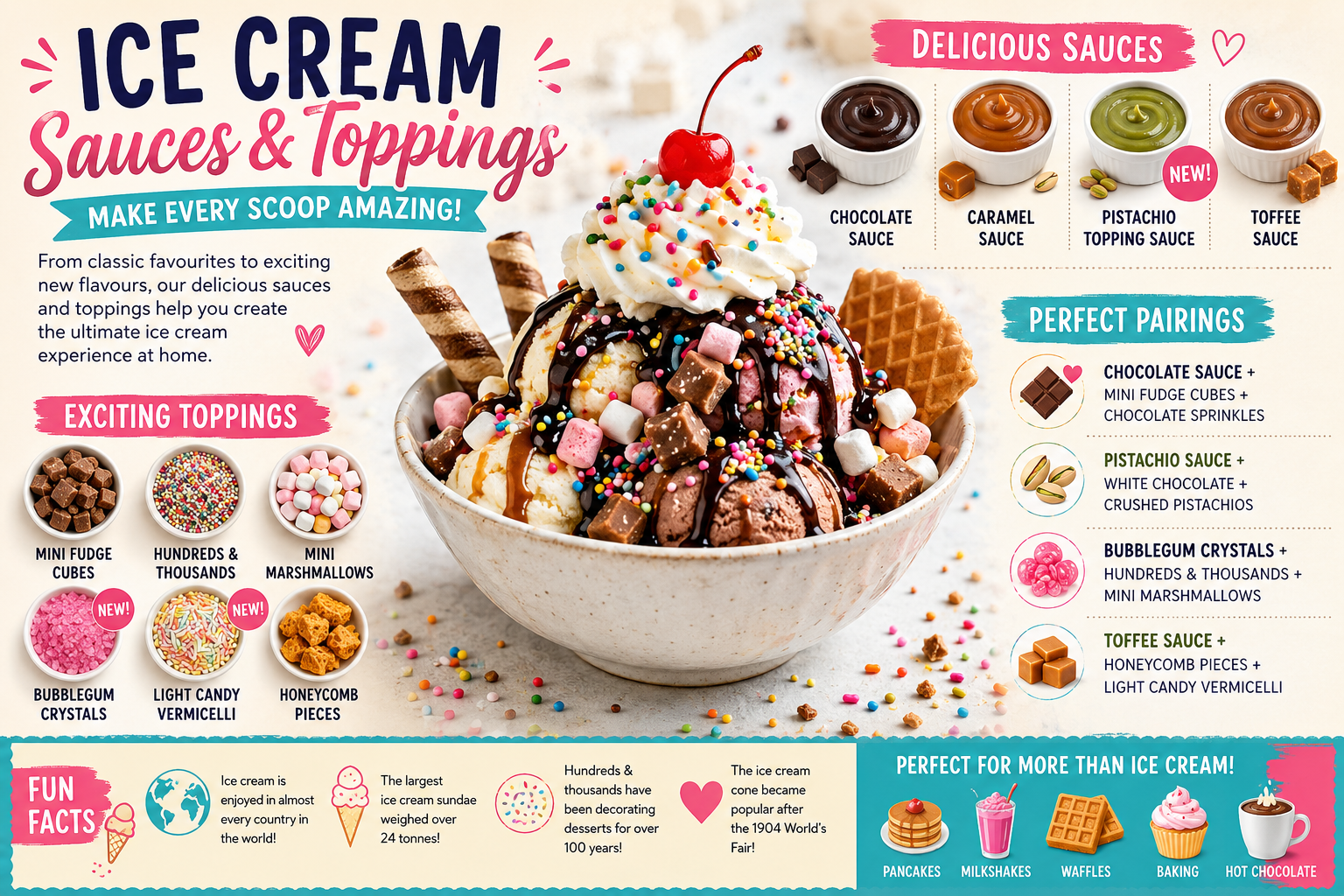 ice cream sauces and toppings