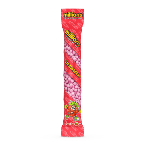 Millions Strawberry Tubes - 12 Count