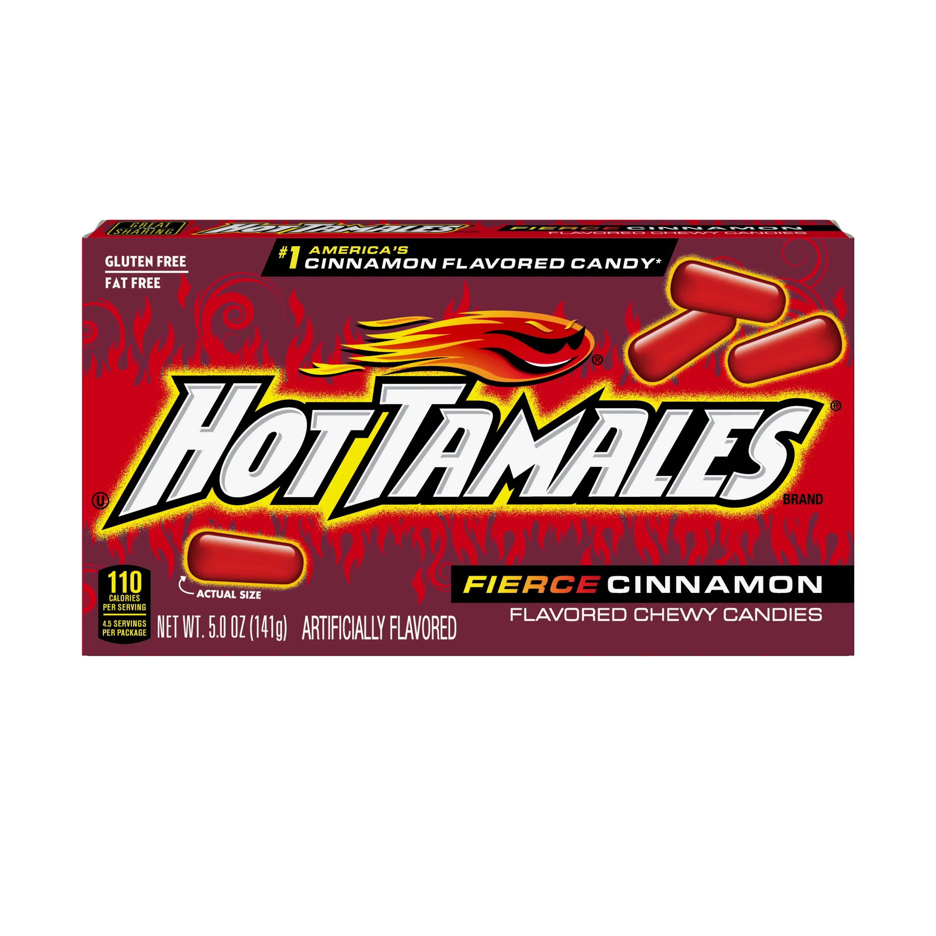 Hot Tamales Cinnamon Candy Theatre Box 141g - 12 Count
