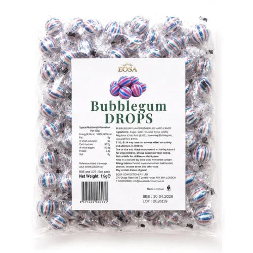 Eosa Bubblegum Drops Hard Boiled Candy - 1kg
