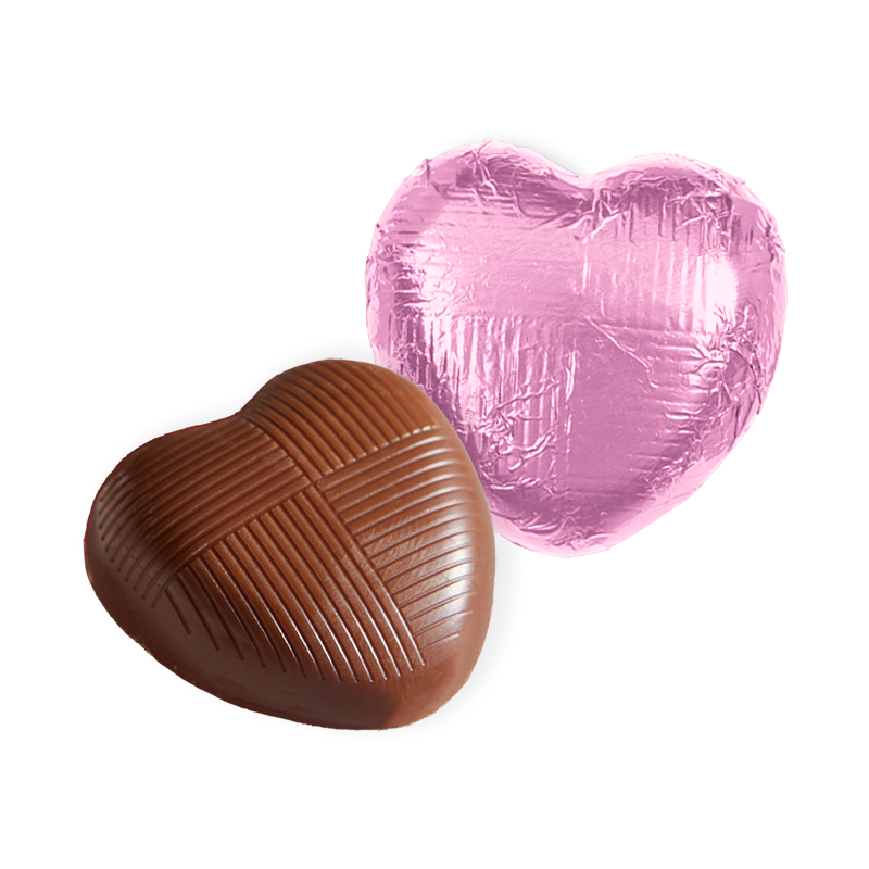 Whitakers Pink Foiled Chocolate Hearts