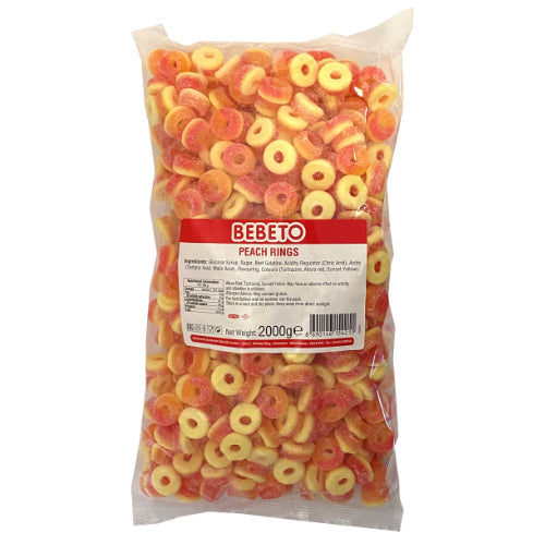 Bebeto Halal Sour Peach Rings - 2kg