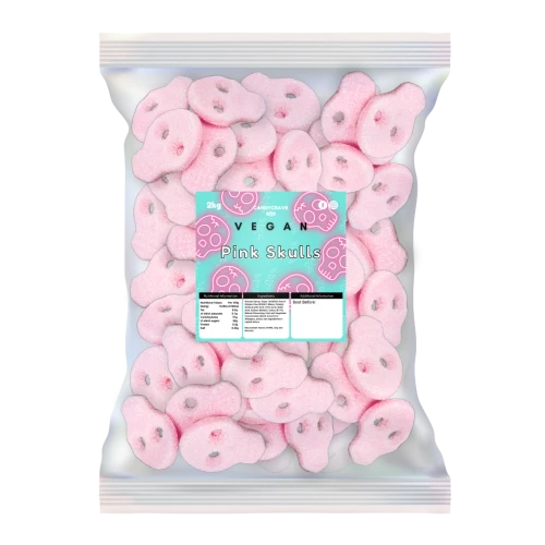 Candycrave Vegan Fizzy Pink Skulls - 2kg