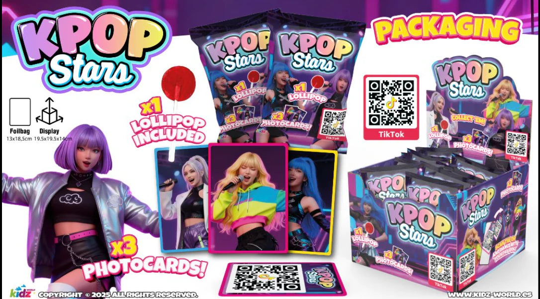 K-POP Lollipop & Photocards - 24 Count