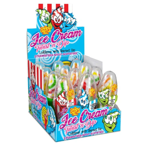 Rose Ice Cream Shakers Twist & Dip 27g - 12 Count