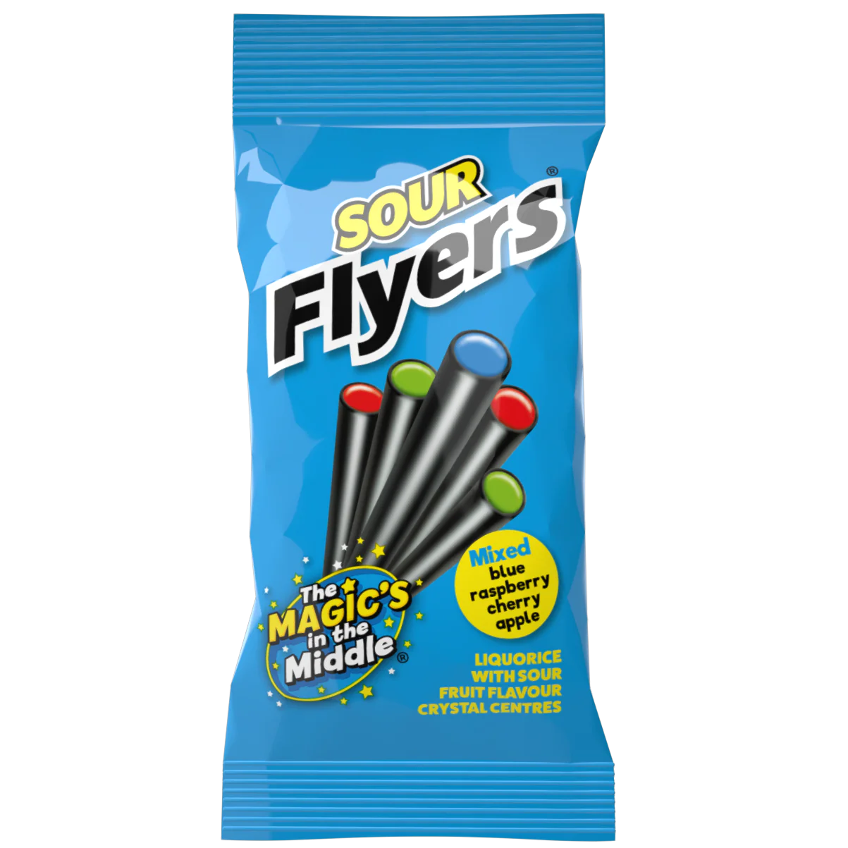 Sour Liquorice Flyers Pre-Pack 75g - 12 Count