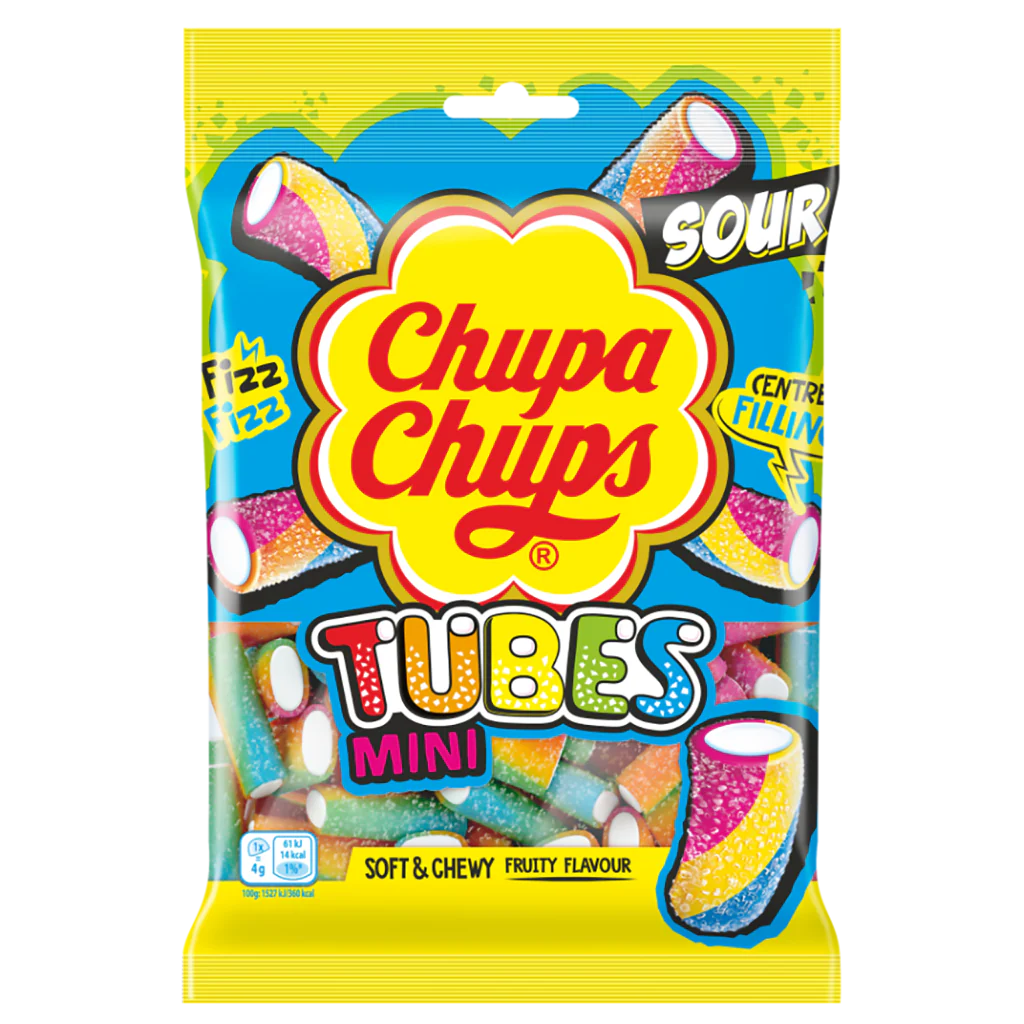 Chupa Chups Sour Mini Tubes 120g - 12 Count
