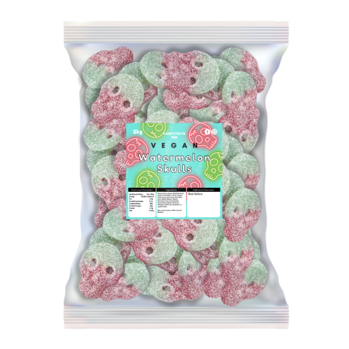 Candycrave Vegan Fizzy Watermelon Skulls - 2kg