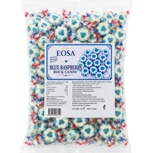 Eosa Blue Raspberry Heart Rock Candy 1kg