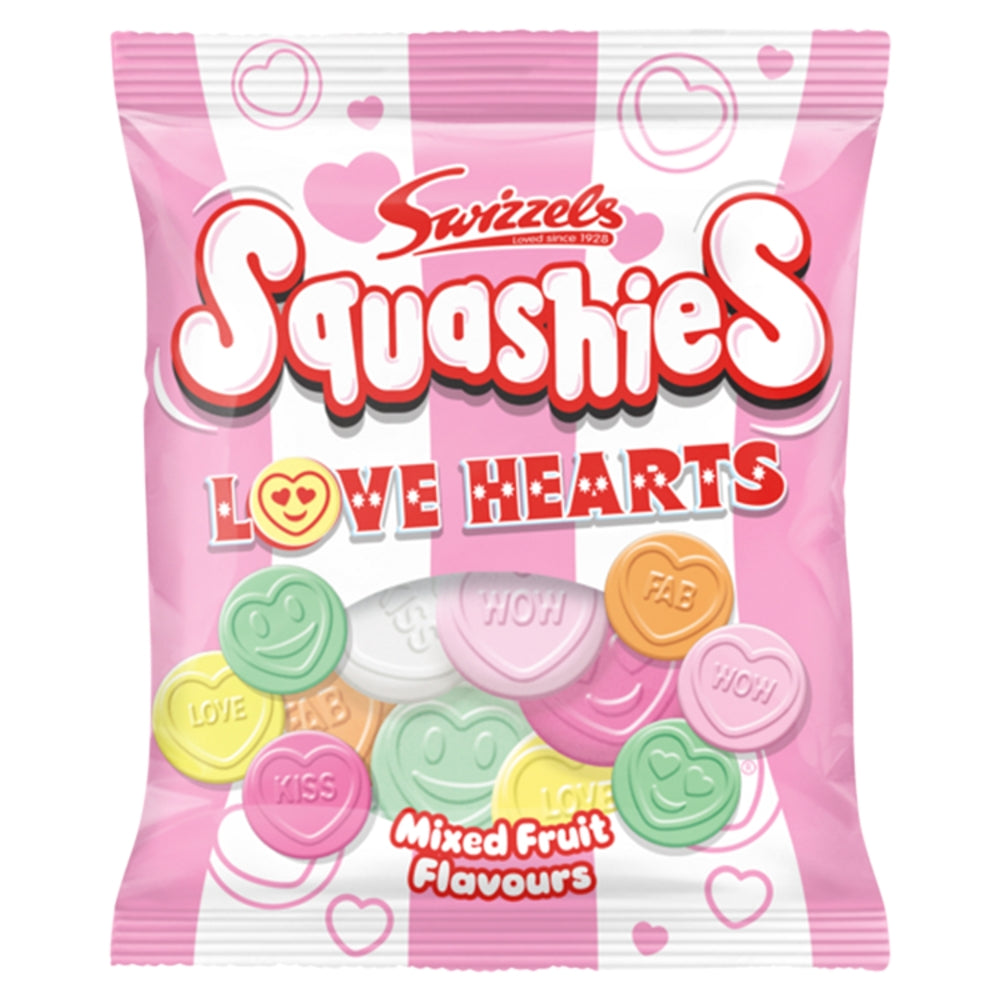 *SEASONAL* Swizzels Love Hearts Fruit Flavours Squashies 120g - 12 Count