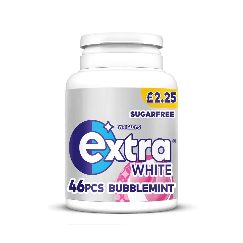 Wrigley's Extra White Bubblemint Sugarfree Chewing Gum Bottle PMP £2.50 - 6 Count