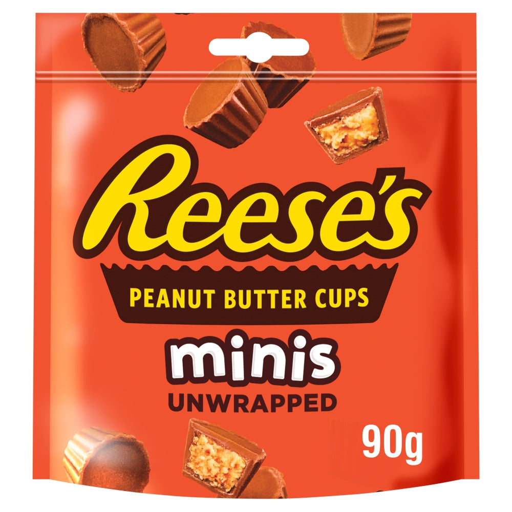 Reeses Milk Chocolate & Peanut Butter Cups Minis Pouch 90g - 10 Count