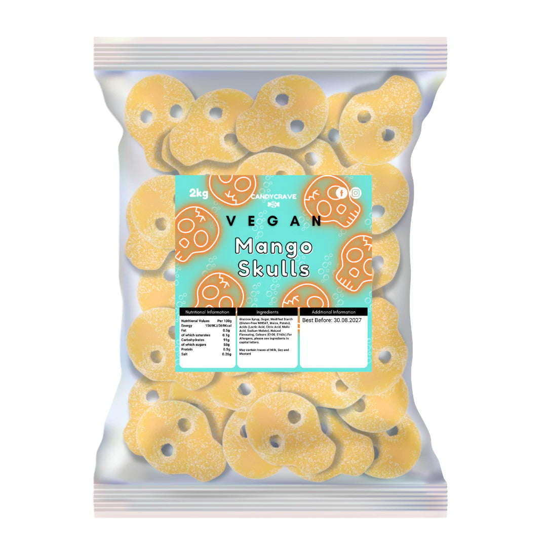 Candycrave Vegan Fizzy Mango Skulls - 2kg