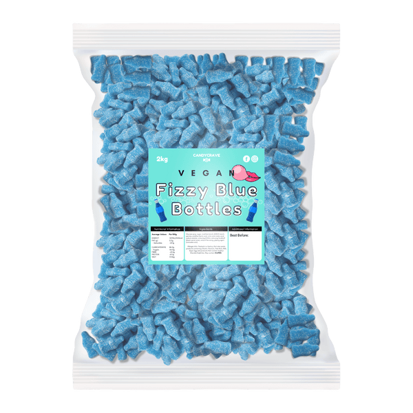 Candycrave Vegan Fizzy Blue Bottles - 2kg Bulk Bag