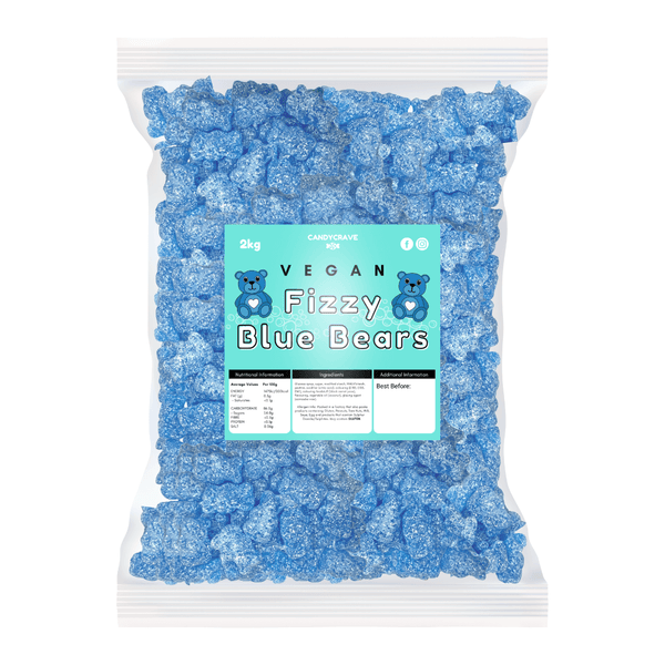 Candycrave Vegan Fizzy Blue Bears - 2kg Bulk Bag