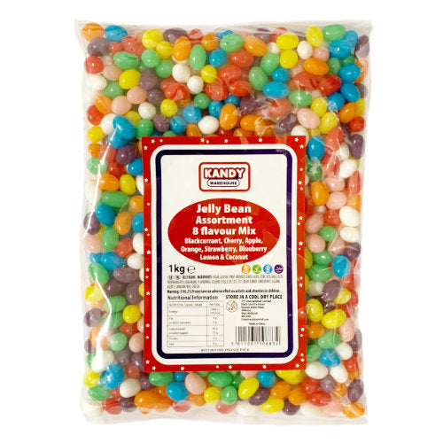 Zed Candy Mixed 8 Flavour Jelly Beans Assortment - 1kg Bulk Bag