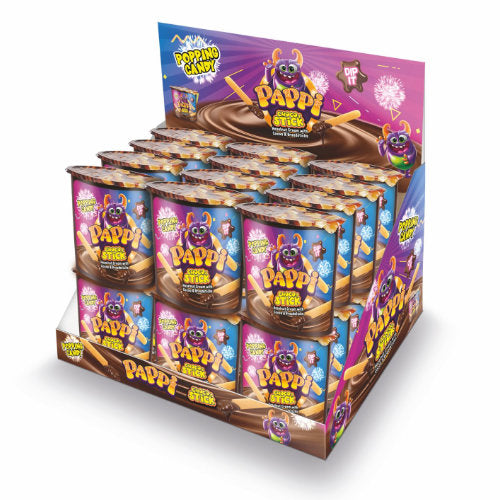 Pappi Chocolate Stick & Popping Candy 55g - 24 Count