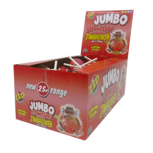 Zed Candy JUMBO Strawberry Jawbreakers - 36 Count