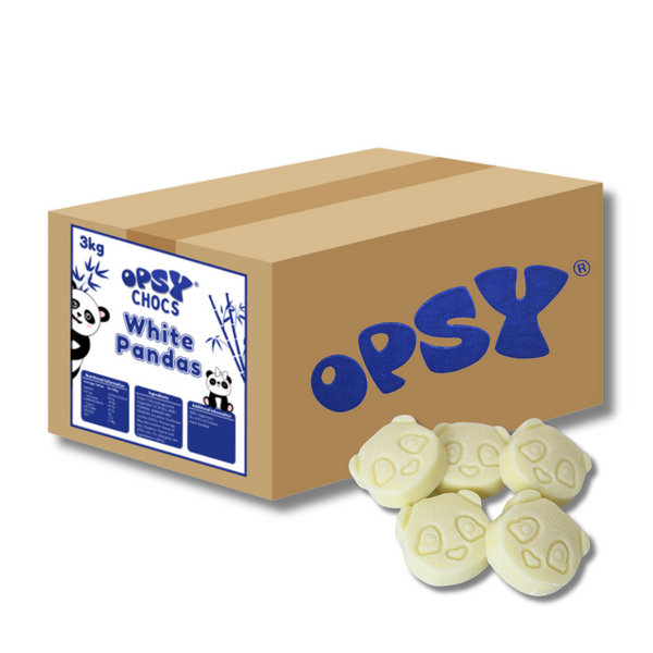 Opsy Chocolate White Pandas - 3kg Bulk Box