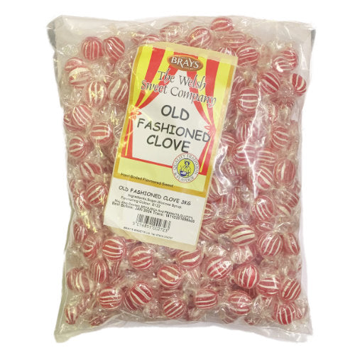 Brays Old Fashioned Clove Drops Wrapped - 3kg Bulk Bag