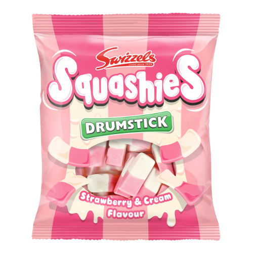 Swizzels Strawberry & Cream Squashies 120g - 12 Count