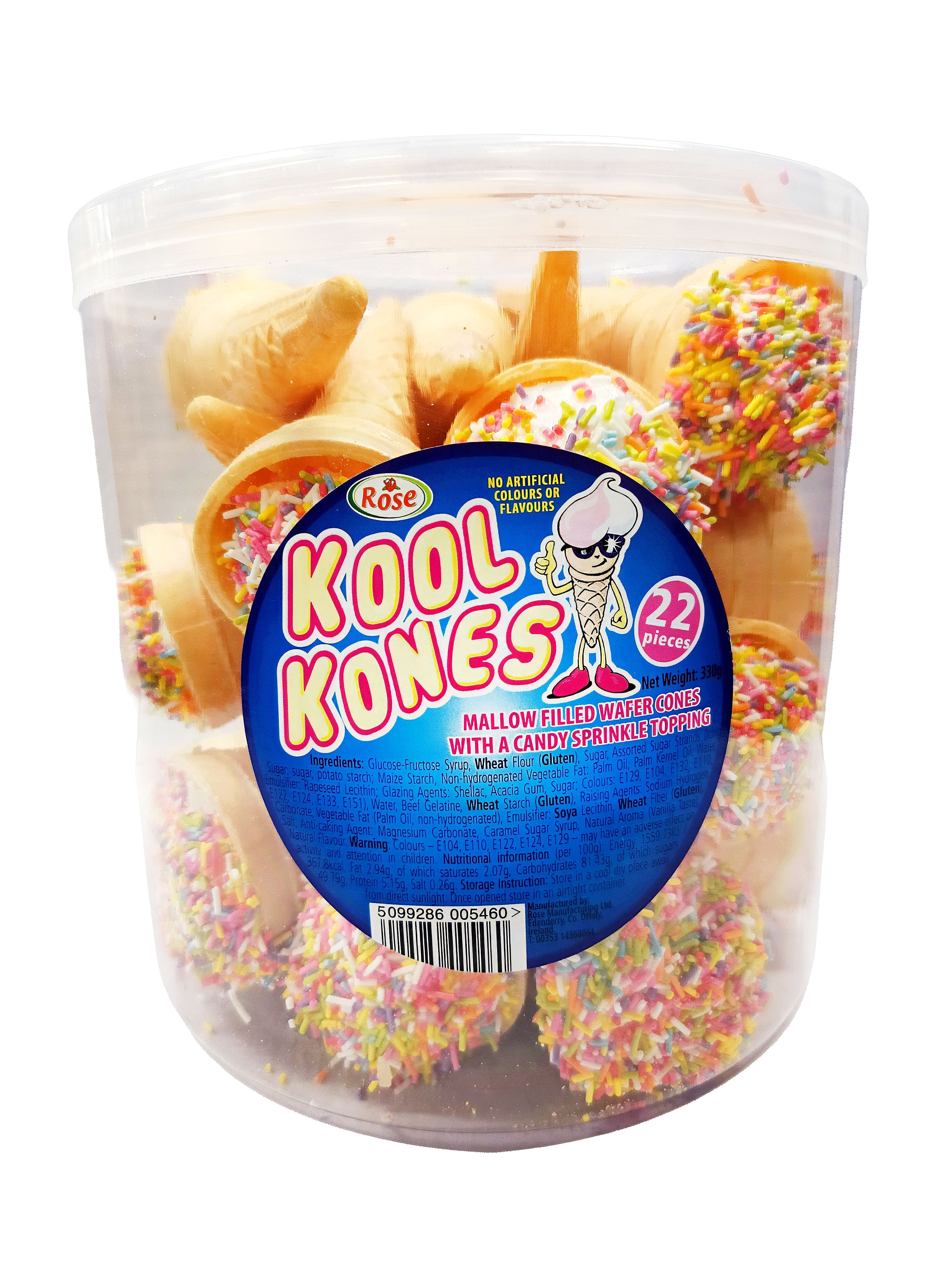 Rose Kool Kones Mallow Wafer Cones - 22 Count