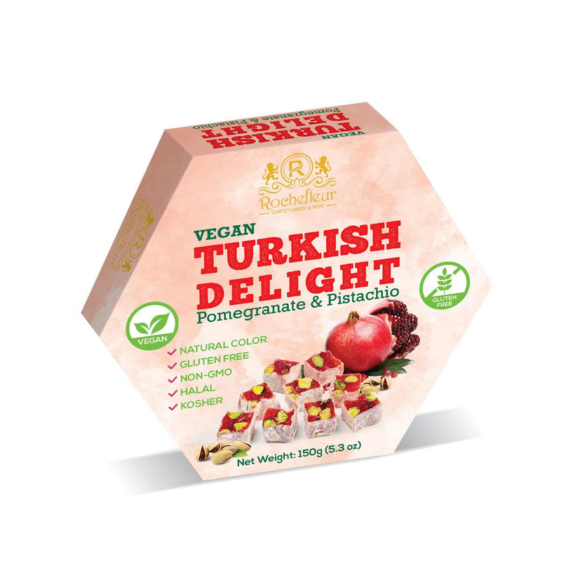 Rochefleur Pomegranate & Pistachio Turkish Delight 150g - 8 Count