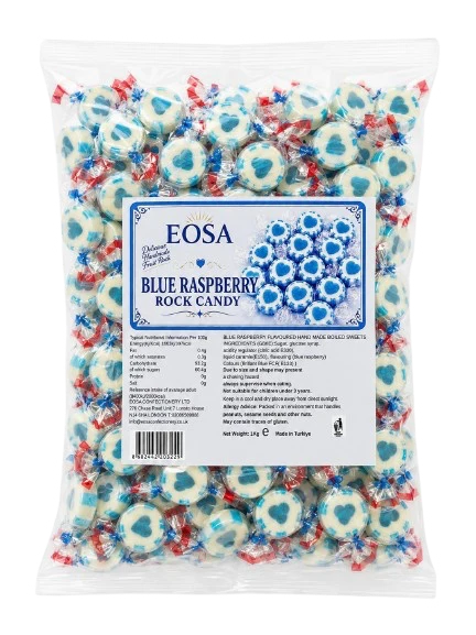 Eosa Blue Raspberry Heart Rock Candy - 1kg