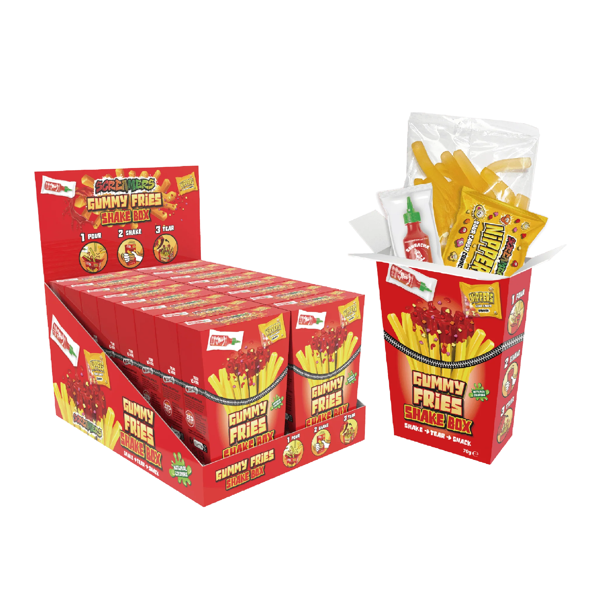 Zed Candy Gummy Fries Shake Box 70g - 12 Count