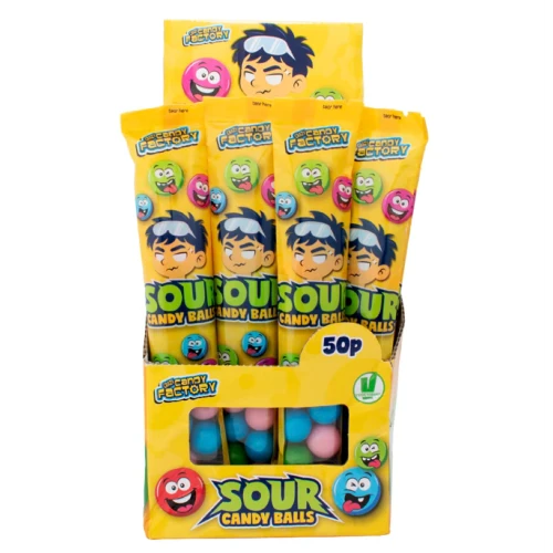 Crazy Candy Factory Sour Candy Balls - 24 Count