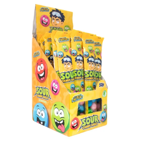 Crazy Candy Factory Sour Candy Balls - 24 Count