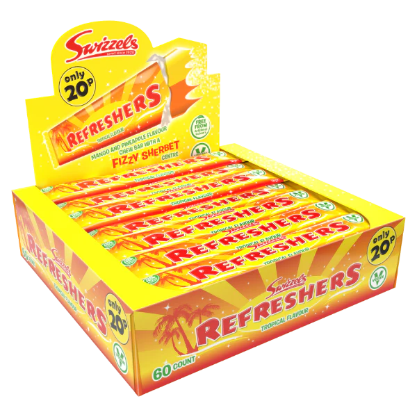 Swizzels Tropical Refreshers Chew Bar - 60 Count