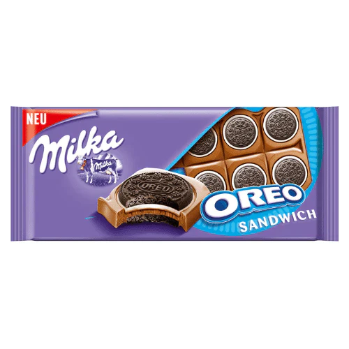 Count Line Milka Milka Oreo Sandwich Chocolate 92g - 16 Count
