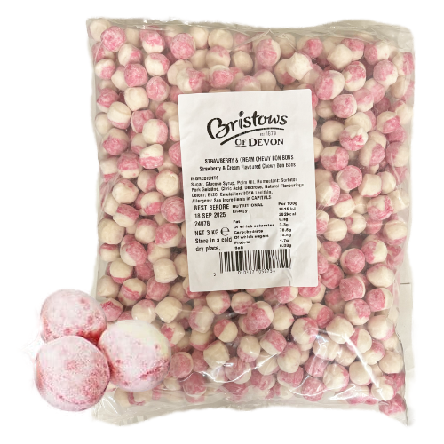 Bristows Chewy Strawberry & Cream Bon Bons - 3kg Bulk Bag