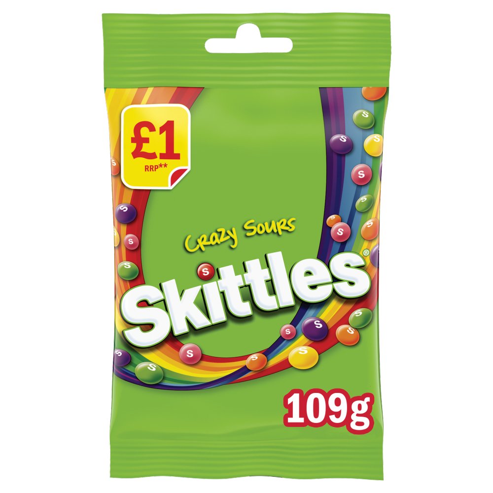 Skittles Crazy Sours 109g Bag PMP £1 - 14 Count