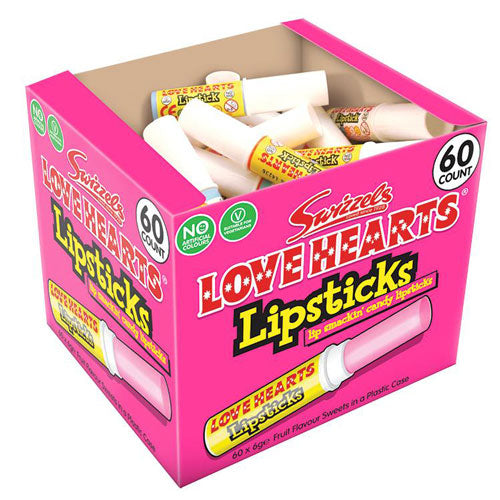 Swizzels Love Heart Candy Lipsticks - 60 Count
