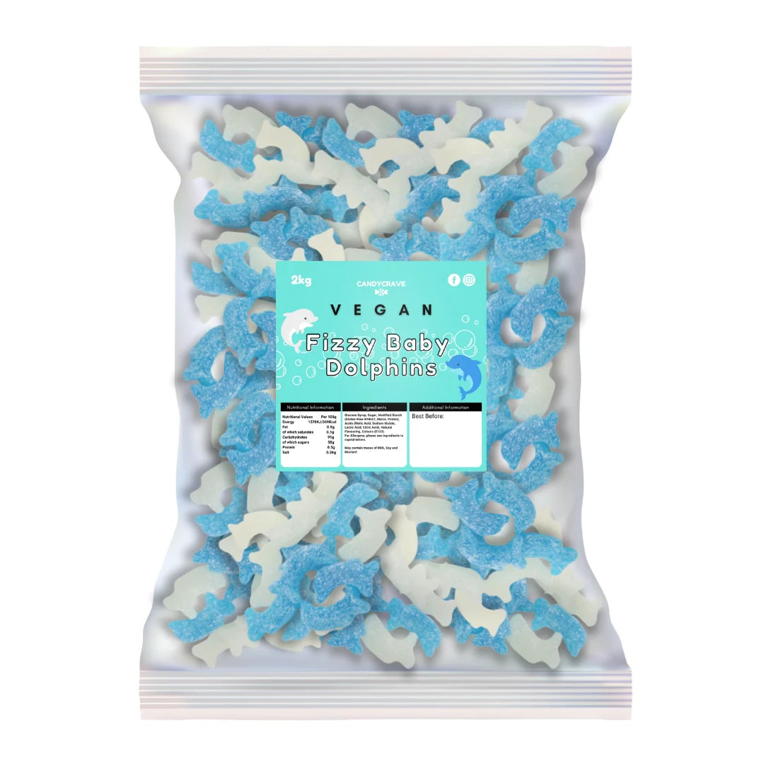 Candycrave Vegan Fizzy Baby Dolphins - 2kg *BBD END 09/2026*