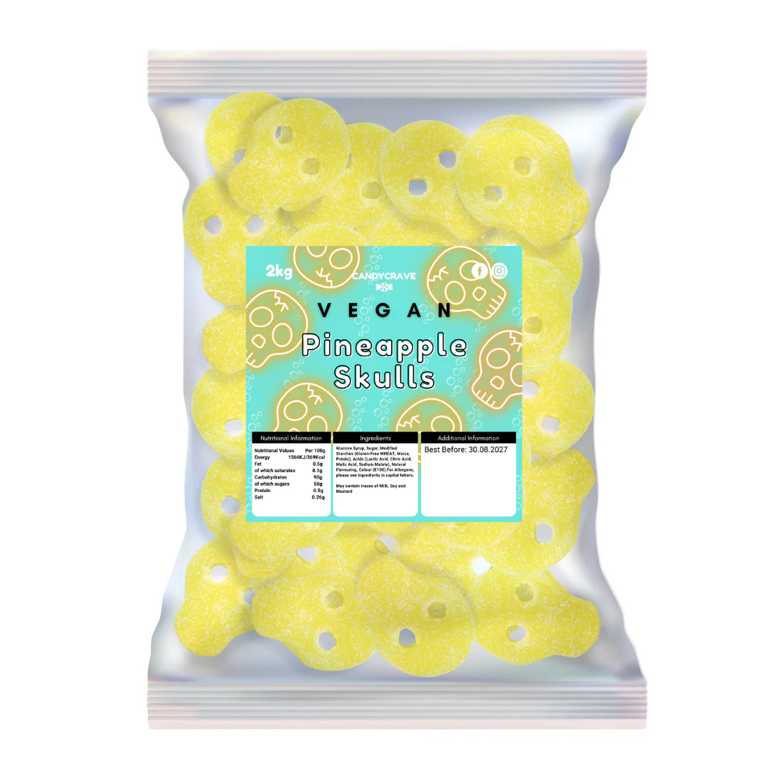 Candycrave Vegan Fizzy Pineapple Skulls - 2kg