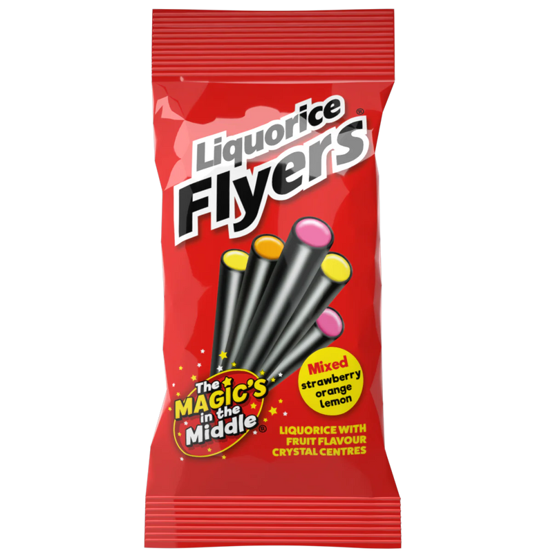 Liquorice Flyers Pre-Pack 75g - 12 Count