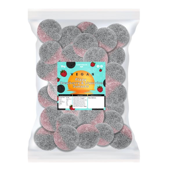 Candycrave Vegan Fizzy Raspberry & Liquorice Sunsets - 2kg Bulk Bag