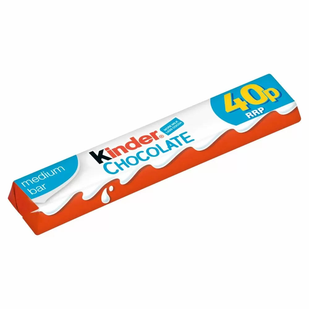 Kinder Chocolate Medium Bar 21g PMP 50p - 36 Count