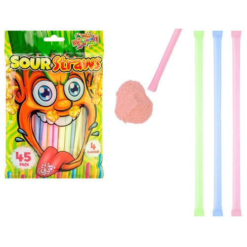 PMS Sour Sherbet Straws 45pk Bag - 24 Count