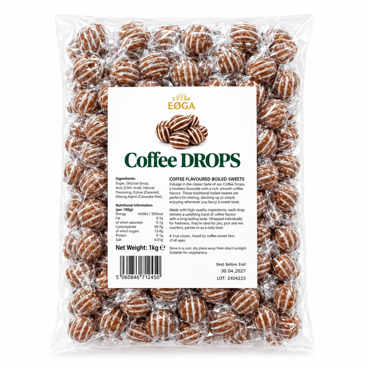 Eosa Coffee Drops Hard Boiled Candy - 1kg