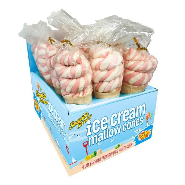 Rose Ice Cream Mallow Cone 40g - 12 Count