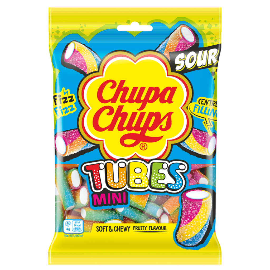 Chupa Chups Sour Mini Tubes 120g - 12 Count