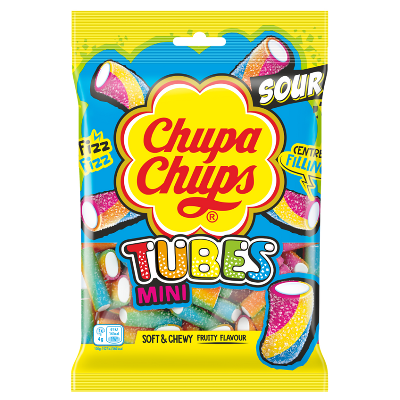 Chupa Chups Sour Mini Tubes 120g - 12 Count