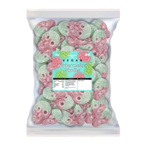 Candycrave Vegan Fizzy Watermelon Skulls - 2kg