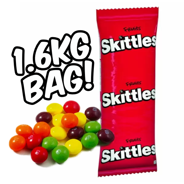 Skittles Fruits Sweets Bulk Vending Bag - 1.6kg Bulk Bag