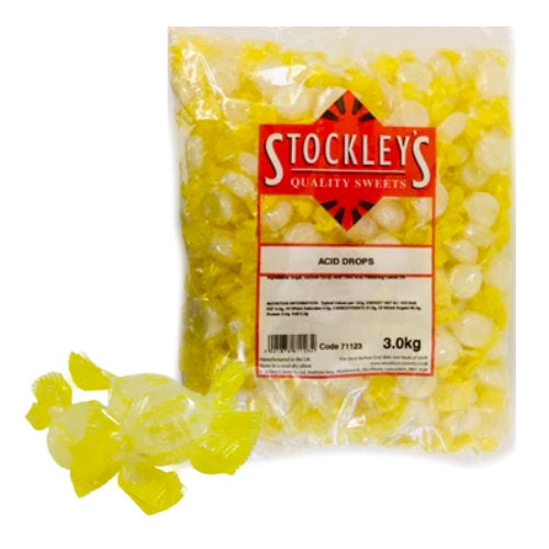 Stockleys Wrapped Acid Drops - 3kg
