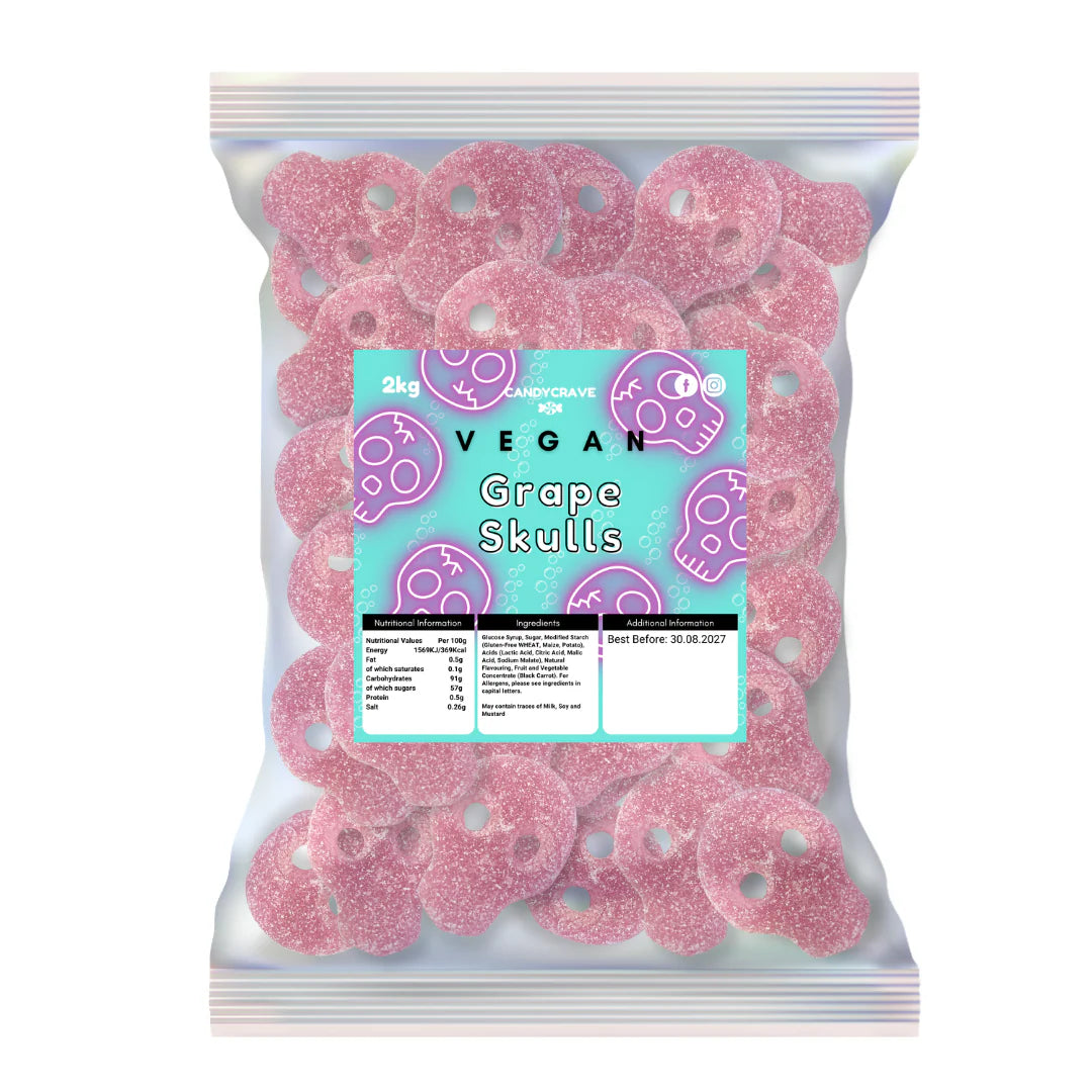 Candycrave Vegan Fizzy Grape Skulls - 2kg